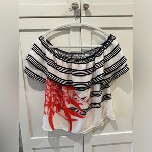 Off shoulder blouse.